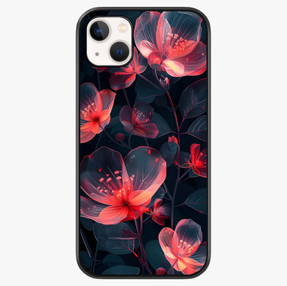 Dark Shade Of Flower Glass Case showing full back design in clean flat view with glossy glass finish.