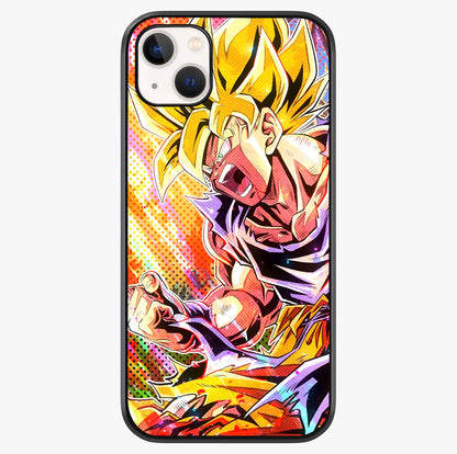 Firing Goku Glass Case showing full back design in clean flat view with glossy glass finish.