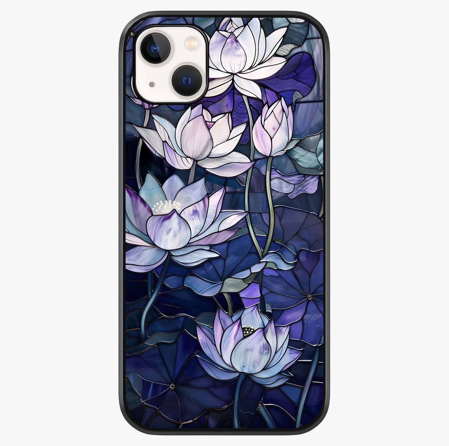 Gloss Petal Rush Glass Case showing full back design in clean flat view with glossy glass finish.