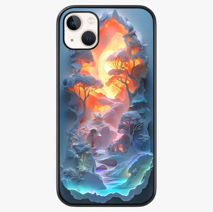 Glow Forest Portal Glass Case showing full back design in clean flat view with glossy glass finish.