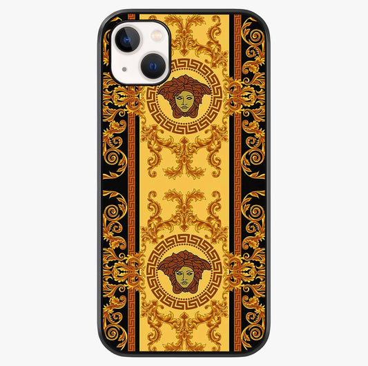 Golden Royal Heritage Glass Case showing full back design in clean flat view with glossy glass finish.