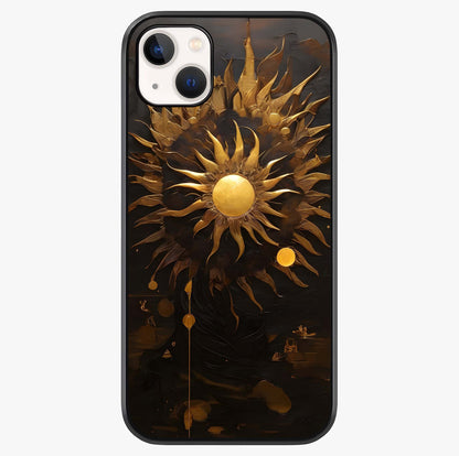 Golden Sun Majesty Glass Case showing full back design in clean flat view with glossy glass finish.