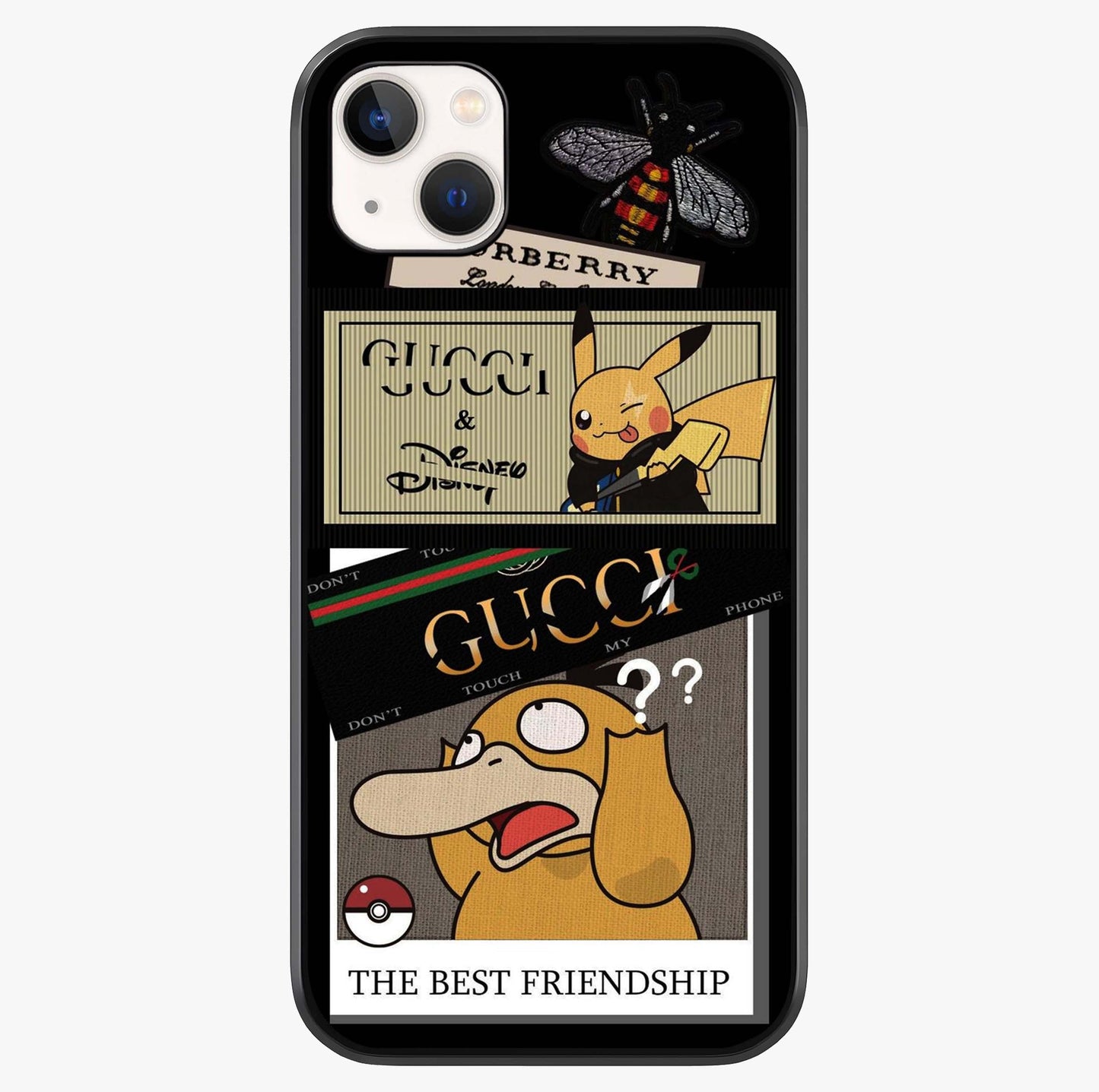 Gucci Play Mashup Glass Case showing full back design in clean flat view with glossy glass finish.