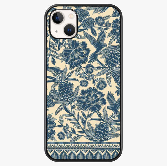 Heirloom Wild Bloom Glass Case showing full back design in clean flat view with glossy glass finish.