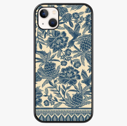 Heirloom Wild Bloom Glass Case showing full back design in clean flat view with glossy glass finish.