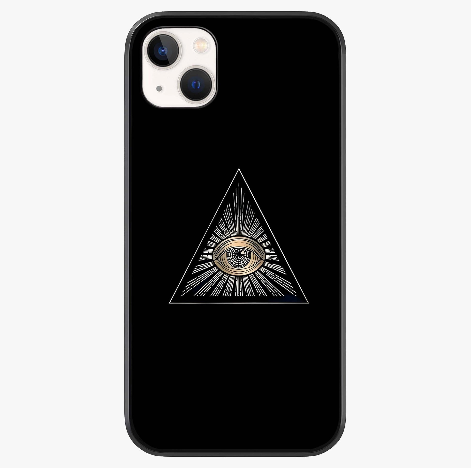 Illuminati Evil Glass Case showing full back design in clean flat view with glossy glass finish.