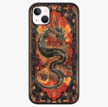 Inferno Dragon Soul Glass Case showing full back design in clean flat view with glossy glass finish.