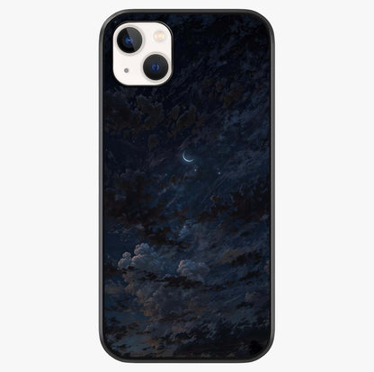Lunar Veil Silence Glass Case showing full back design in clean flat view with glossy glass finish.