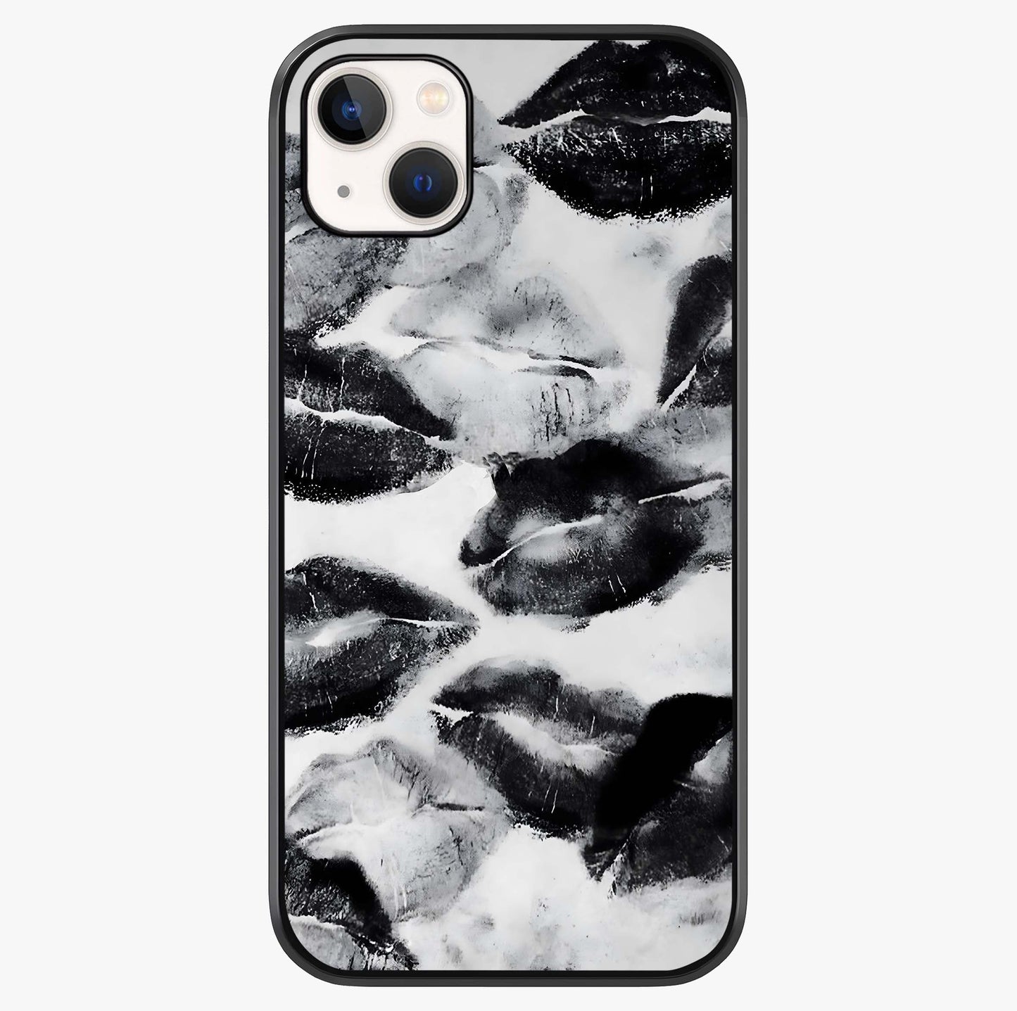 Midnight Kiss Marks Glass Case showing full back design in clean flat view with glossy glass finish.