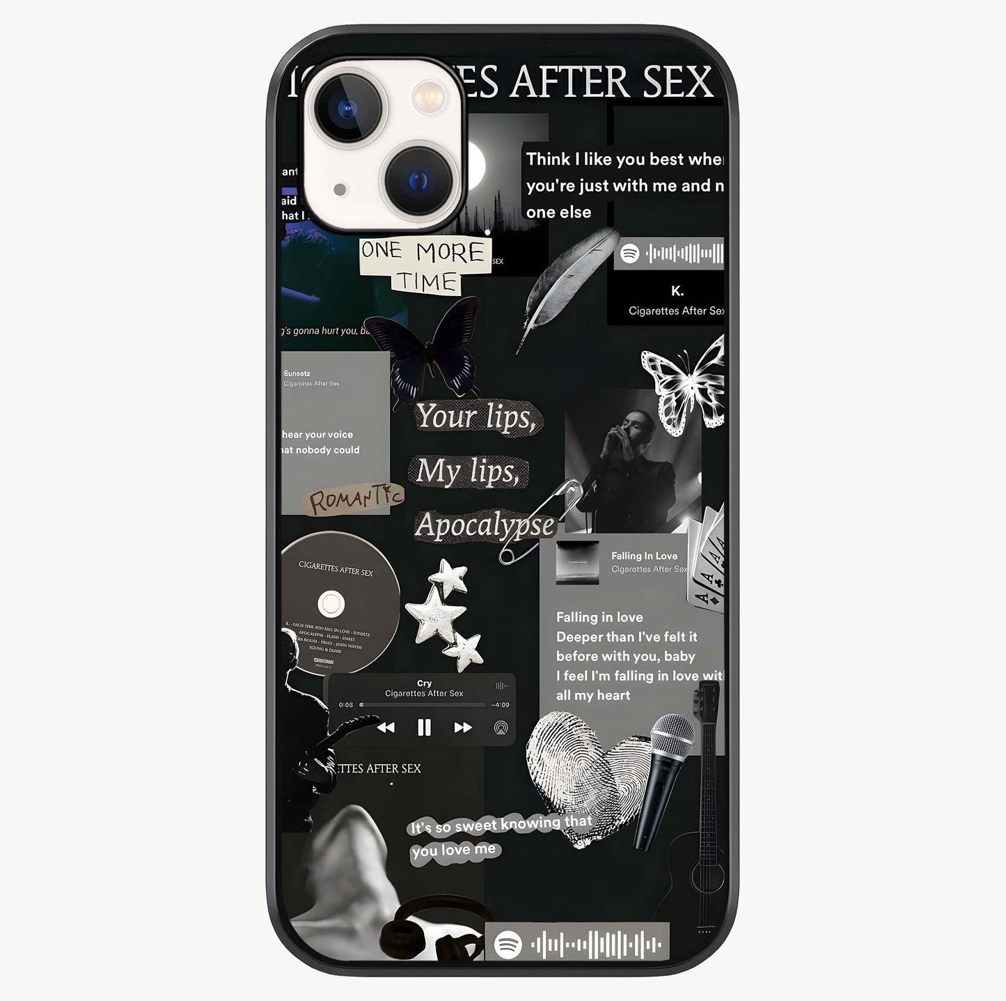 Midnight Love Echo Glass Case showing full back design in clean flat view with glossy glass finish.