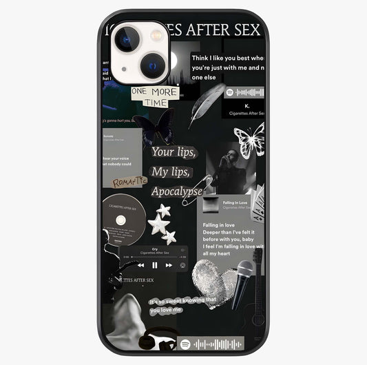 Midnight Love Echo Glass Case showing full back design in clean flat view with glossy glass finish.