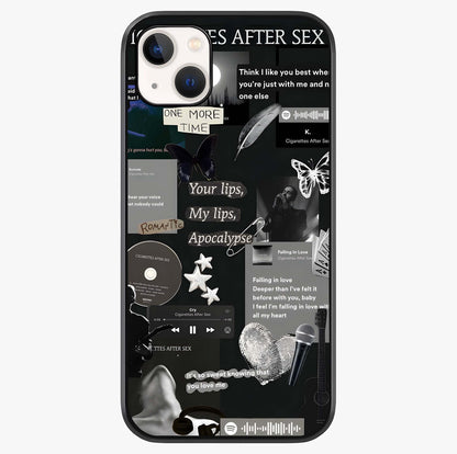 Midnight Love Echo Glass Case showing full back design in clean flat view with glossy glass finish.
