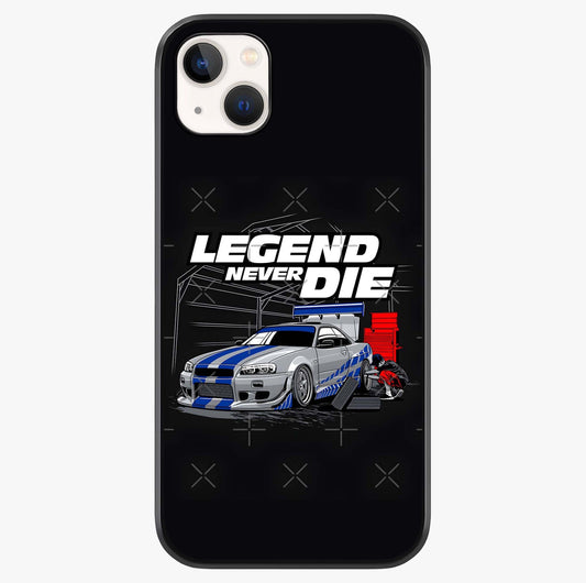 Midnight Racing Legacy Glass Case showing full back design in clean flat view with glossy glass finish.