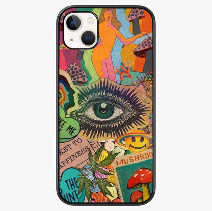 Mystic Eye Wonderland Glass Case showing full back design in clean flat view with glossy glass finish.