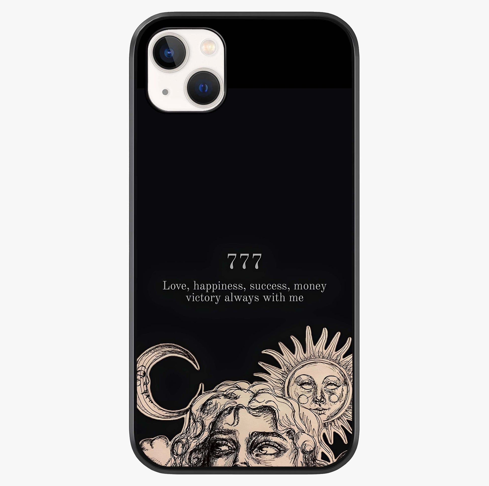 Mystic Victory Aura Glass Case showing full back design in clean flat view with glossy glass finish.