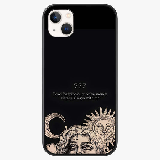 Mystic Victory Aura Glass Case showing full back design in clean flat view with glossy glass finish.