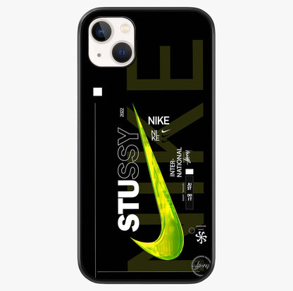 Neon Street Edition Glass Case showing full back design in clean flat view with glossy glass finish.