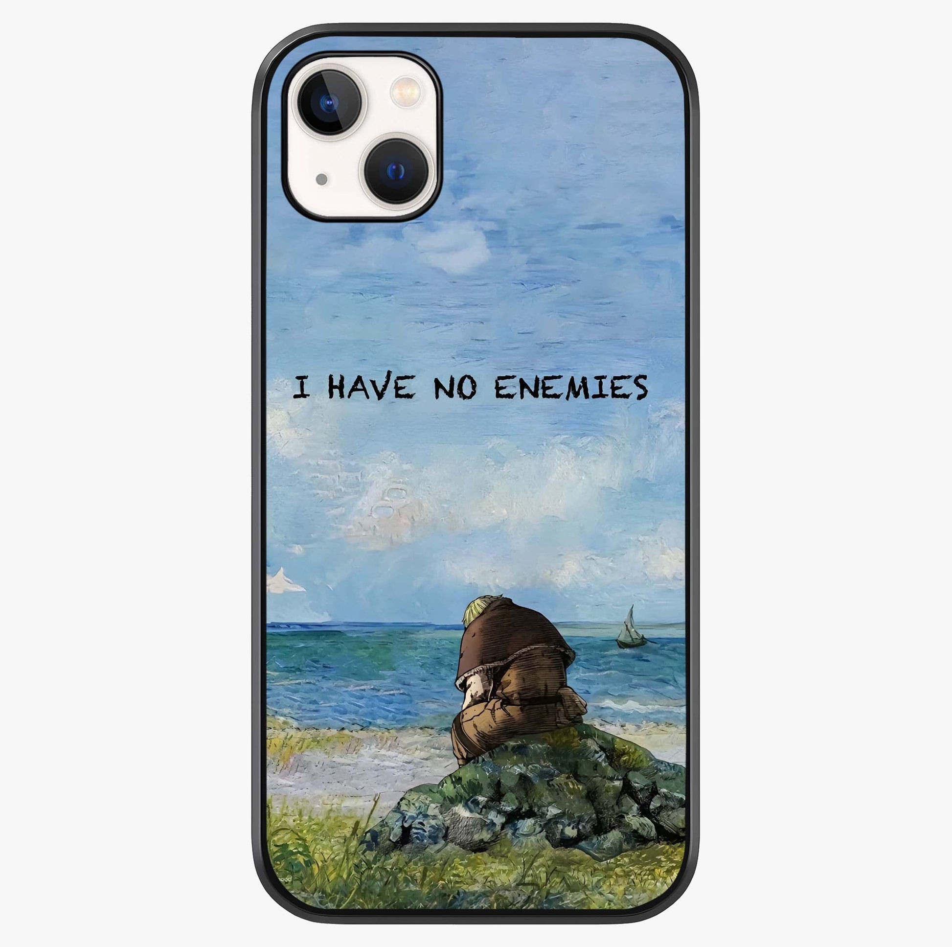 Peace Beyond War Glass Case showing full back design in clean flat view with glossy glass finish.