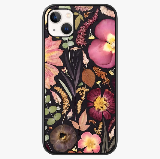 Petal Dream Tapestry Glass Case showing full back design in clean flat view with glossy glass finish.