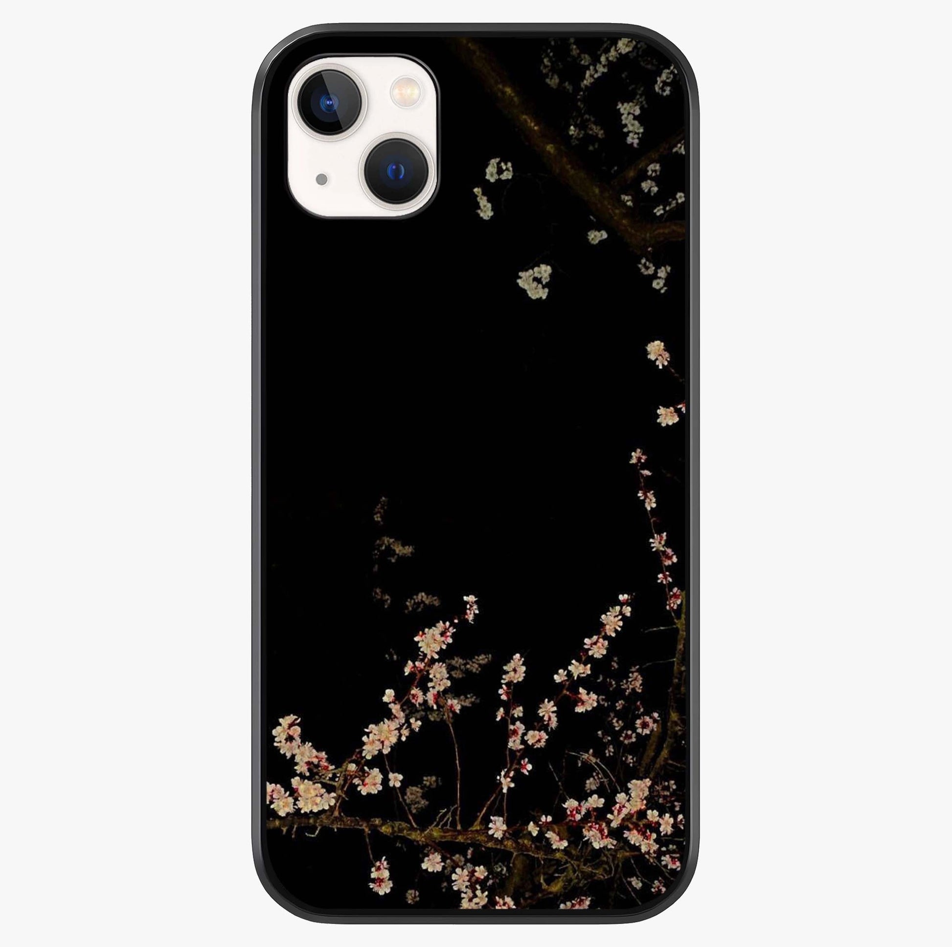 Petal Moon Light With Custom Name Glass Case showing full back design in clean flat view with glossy glass finish.