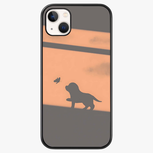 uppy Shadow Art Glass Case showing full back design in clean flat view with glossy glass finish.