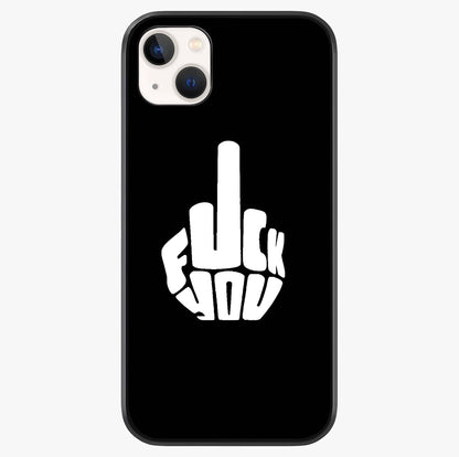 Rebel Mode On Glass Case showing full back design in clean flat view with glossy glass finish.