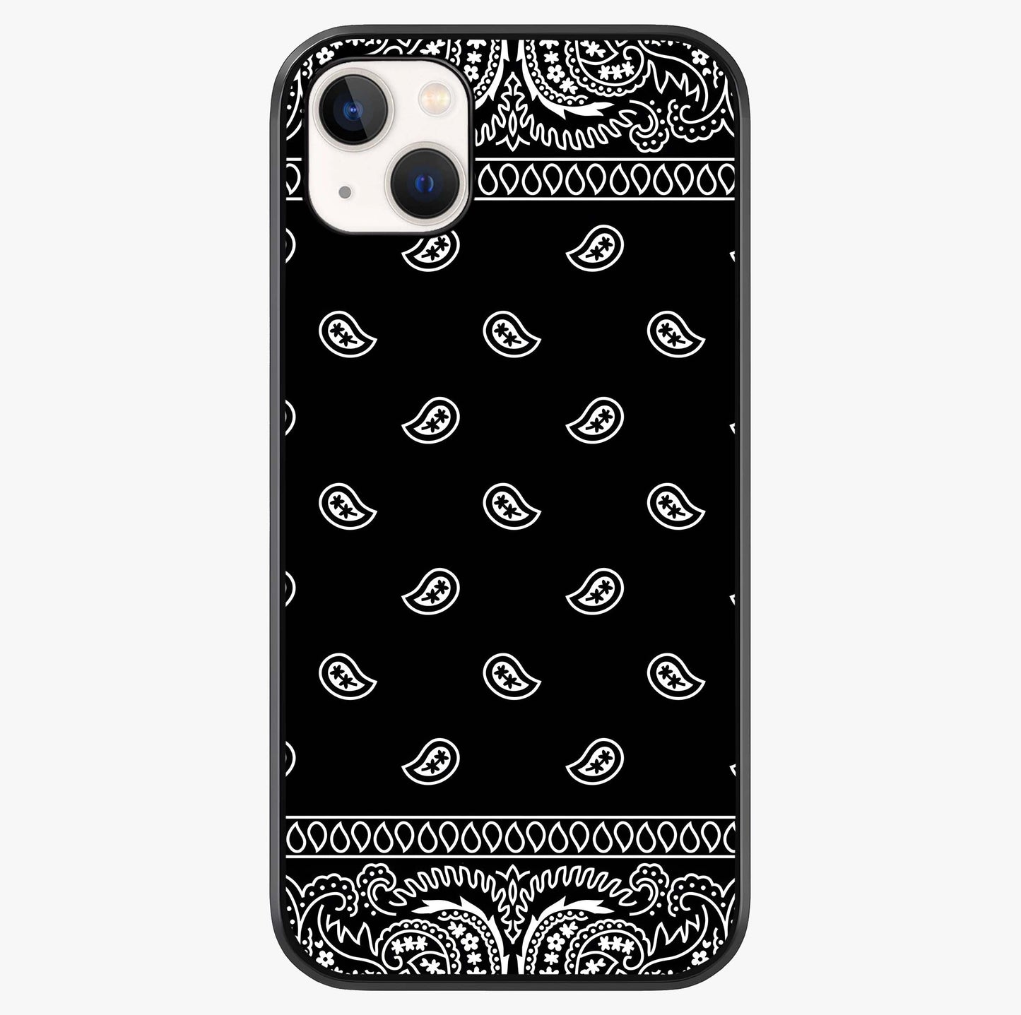 Retro Rebel Threads Glass Case showing full back design in clean flat view with glossy glass finish.