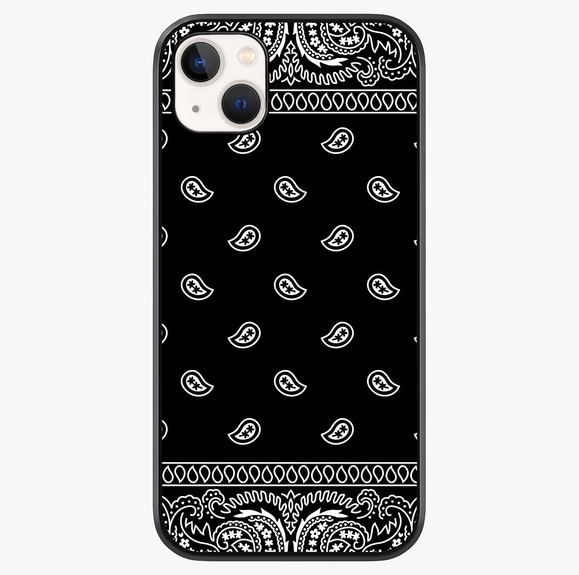 Retro Rebel Threads Glass Case showing full back design in clean flat view with glossy glass finish.