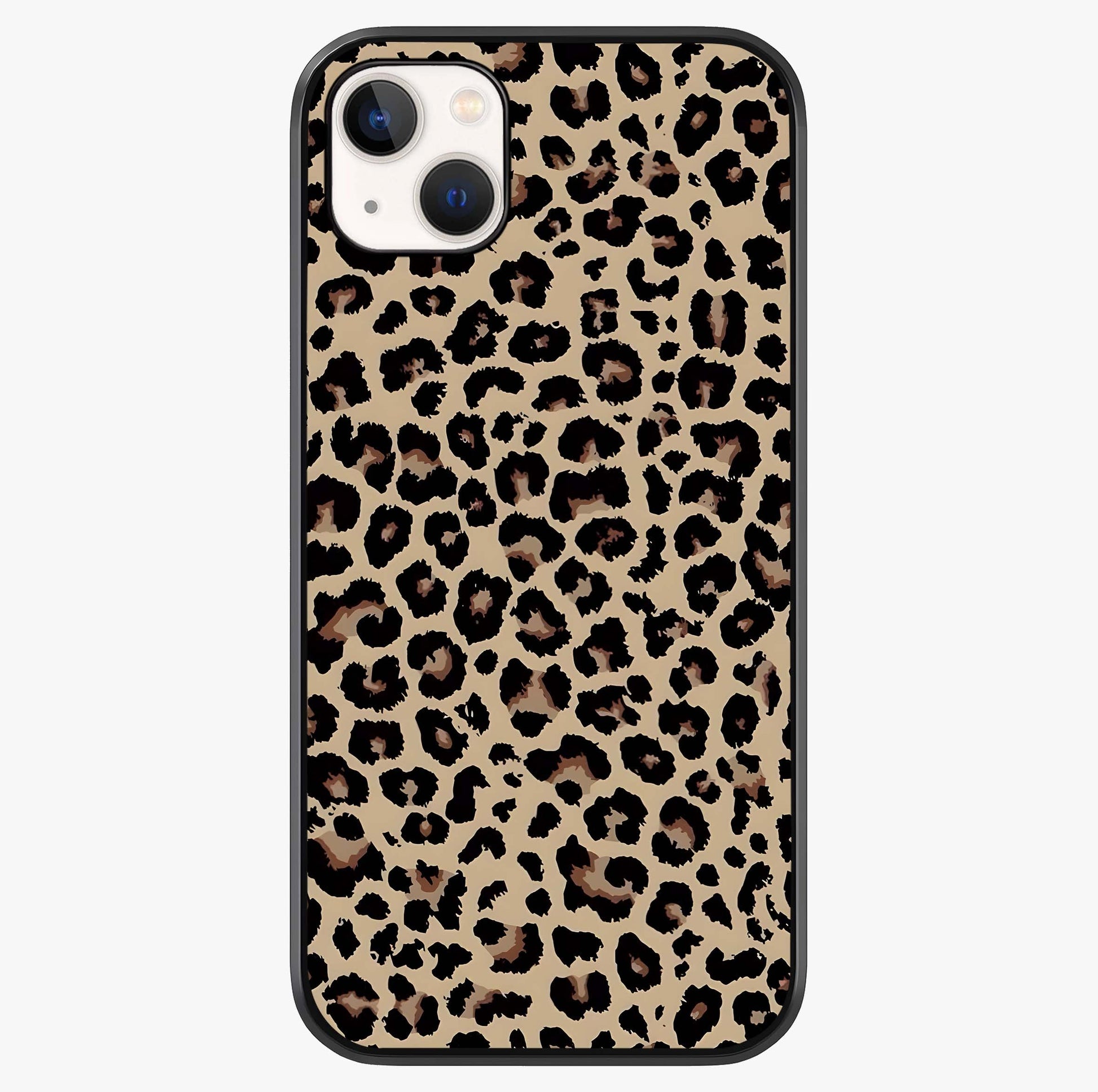Savage Chic Pattern Glass Case showing full back design in clean flat view with glossy glass finish.