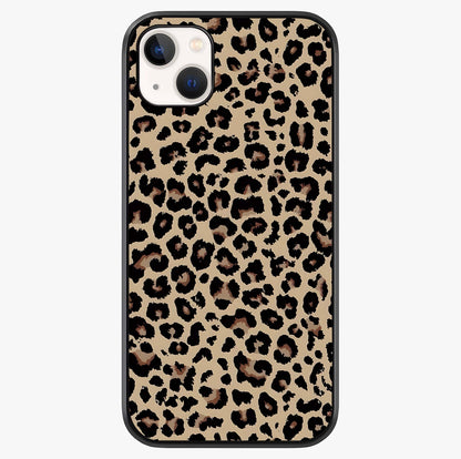 Savage Chic Pattern Glass Case showing full back design in clean flat view with glossy glass finish.
