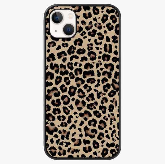 Savage Chic Pattern Glass Case showing full back design in clean flat view with glossy glass finish.