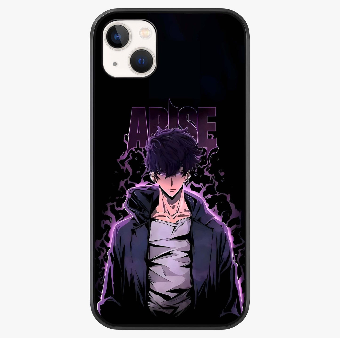 Shadow Monarch Awakening Glass Case showing full back design in clean flat view with glossy glass finish.