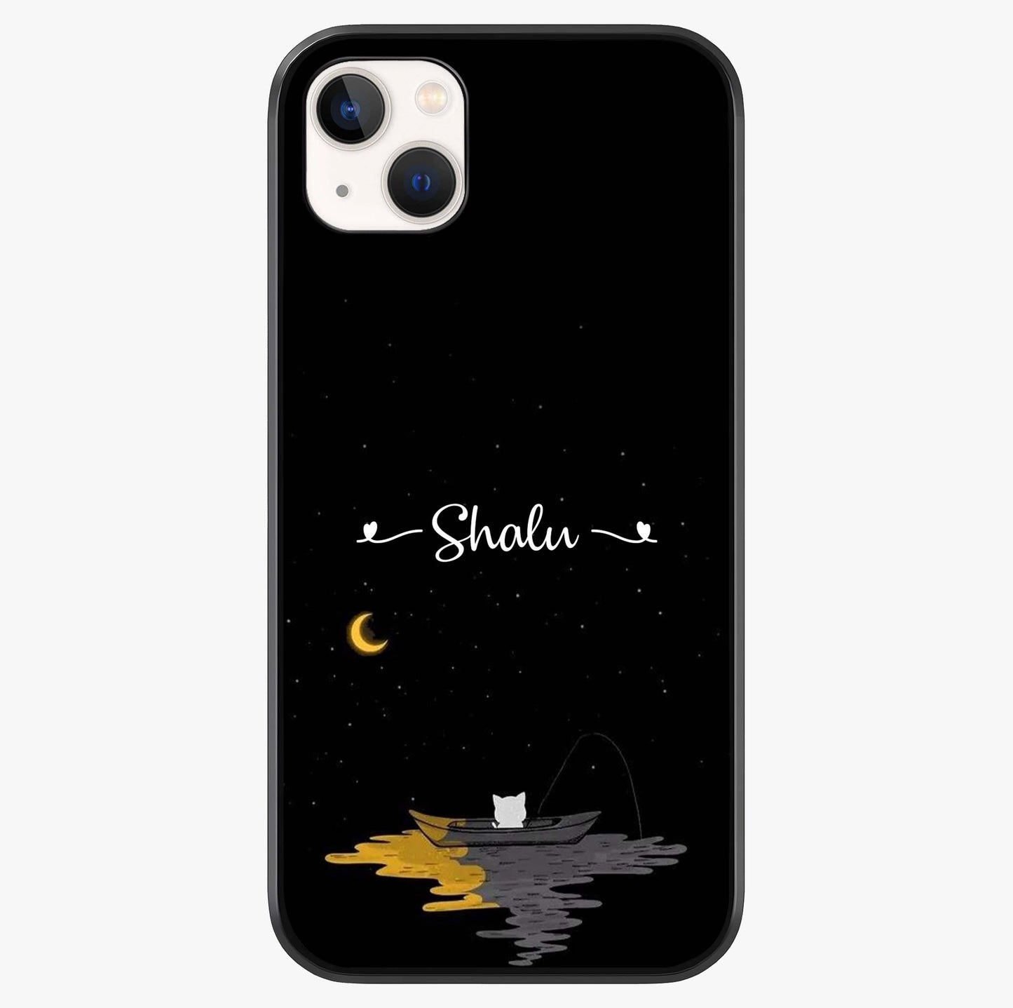 Silent Night Row Glass Case showing full back design in clean flat view with glossy glass finish.