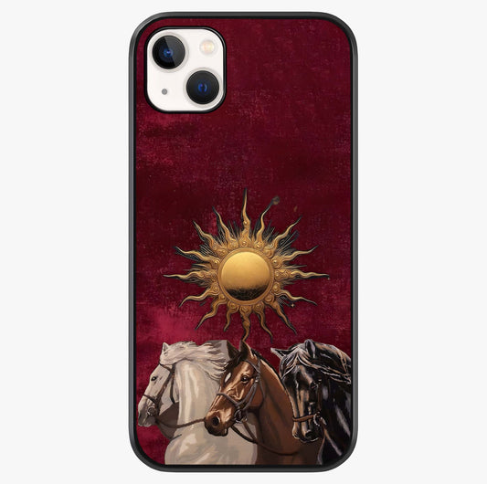 Solar Riders Glass Case showing full back design in clean flat view with glossy glass finish.