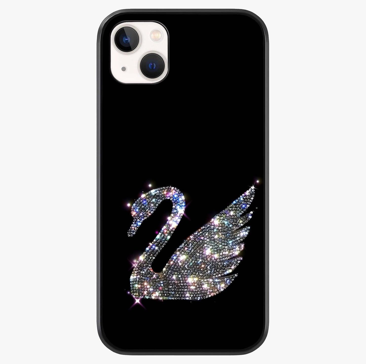 Starlit Swan Grace Glass Case showing full back design in clean flat view with glossy glass finish.