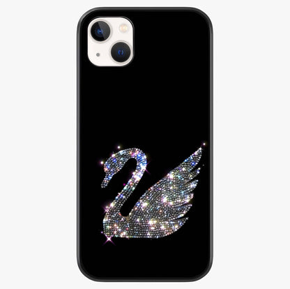 Starlit Swan Grace Glass Case showing full back design in clean flat view with glossy glass finish.