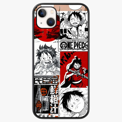 Strawhat Chaos Panels Glass Case showing full back design in clean flat view with glossy glass finish.