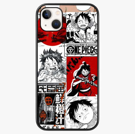 Strawhat Chaos Panels Glass Case showing full back design in clean flat view with glossy glass finish.