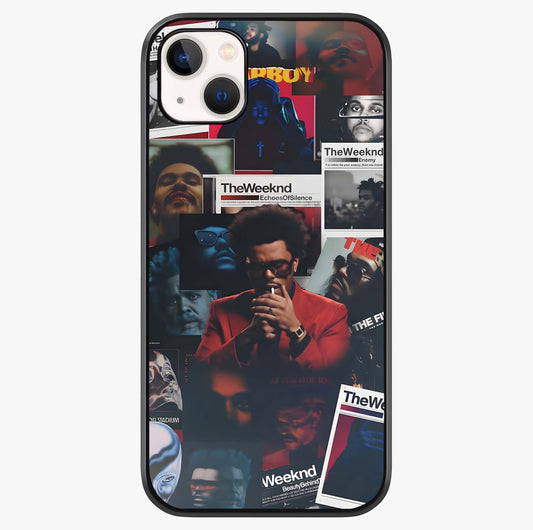 The Weeknd Glass Case showing full back design in clean flat view with glossy glass finish.