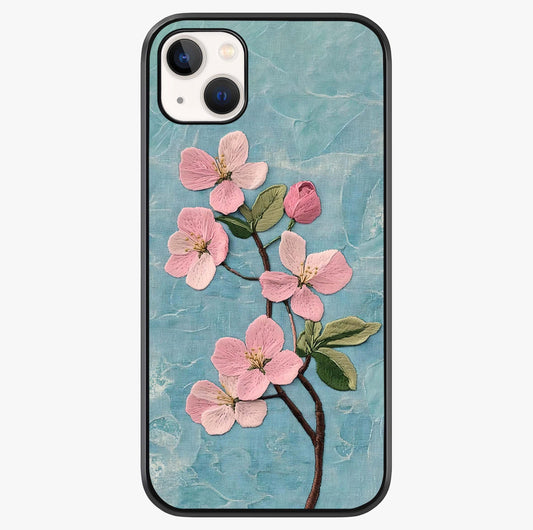 Threaded Blossom Breeze Glass Case showing full back design in clean flat view with glossy glass finish.