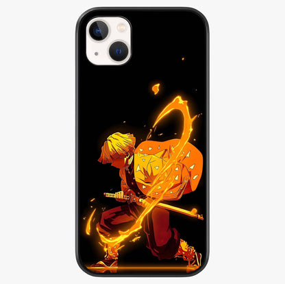 Thunder Flame Execution Glass Case showing full back design in clean flat view with glossy glass finish.