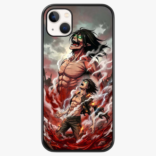 Titan Awakening Fury Glass Case showing full back design in clean flat view with glossy glass finish.