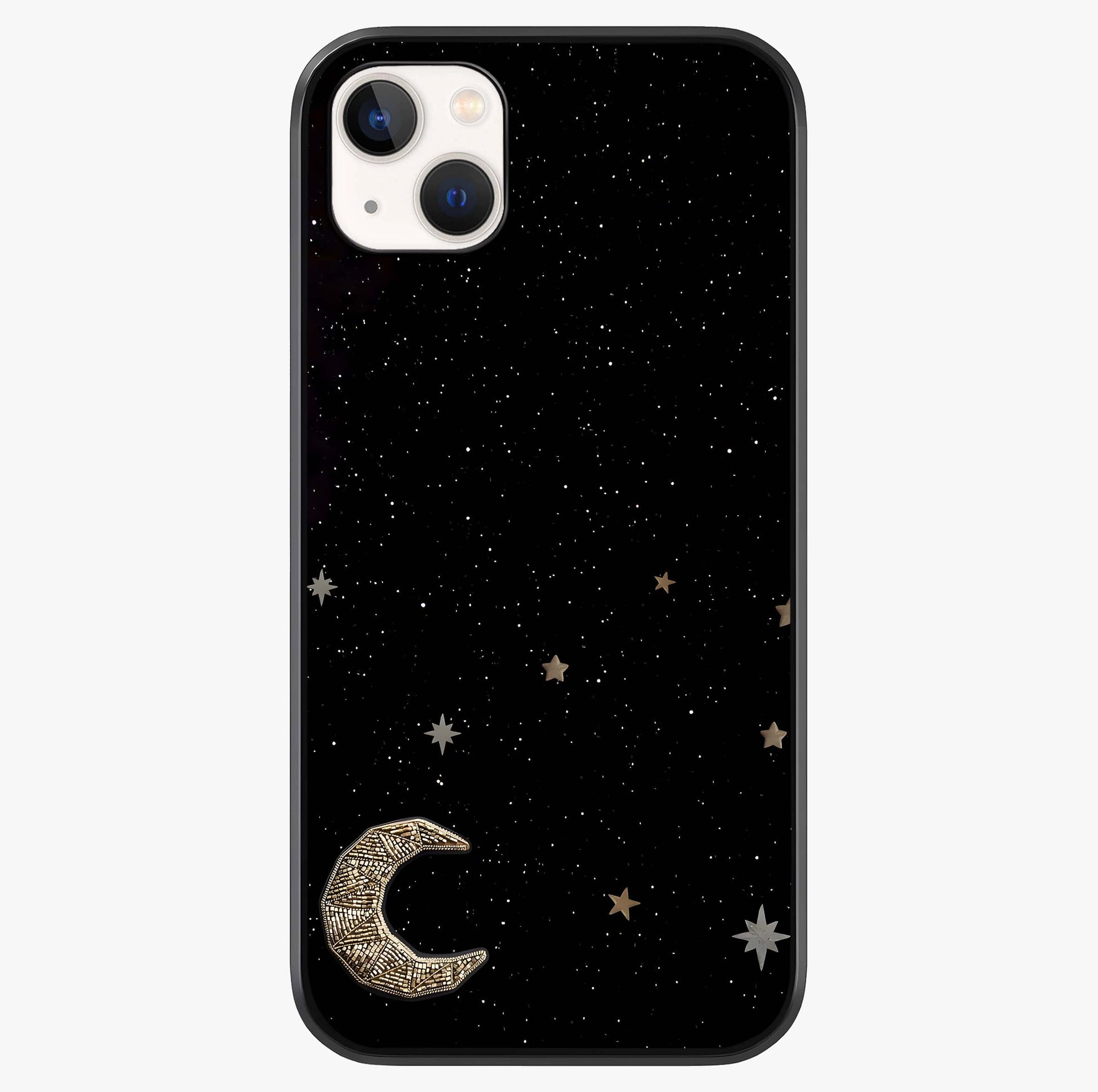 Twinkle Star With Half Moon Glass Case showing full back design in clean flat view with glossy glass finish.