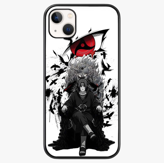 Uchiha Shadow Throne Glass Case showing full back design in clean flat view with glossy glass finish.