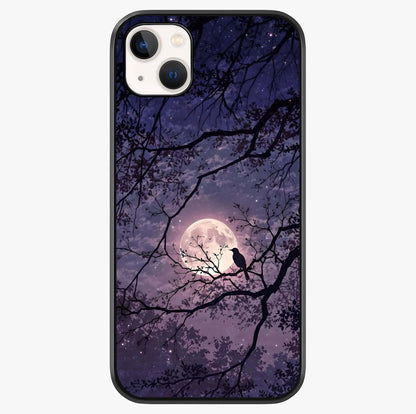 Whispering Moon Silence Glass Case showing full back design in clean flat view with glossy glass finish.