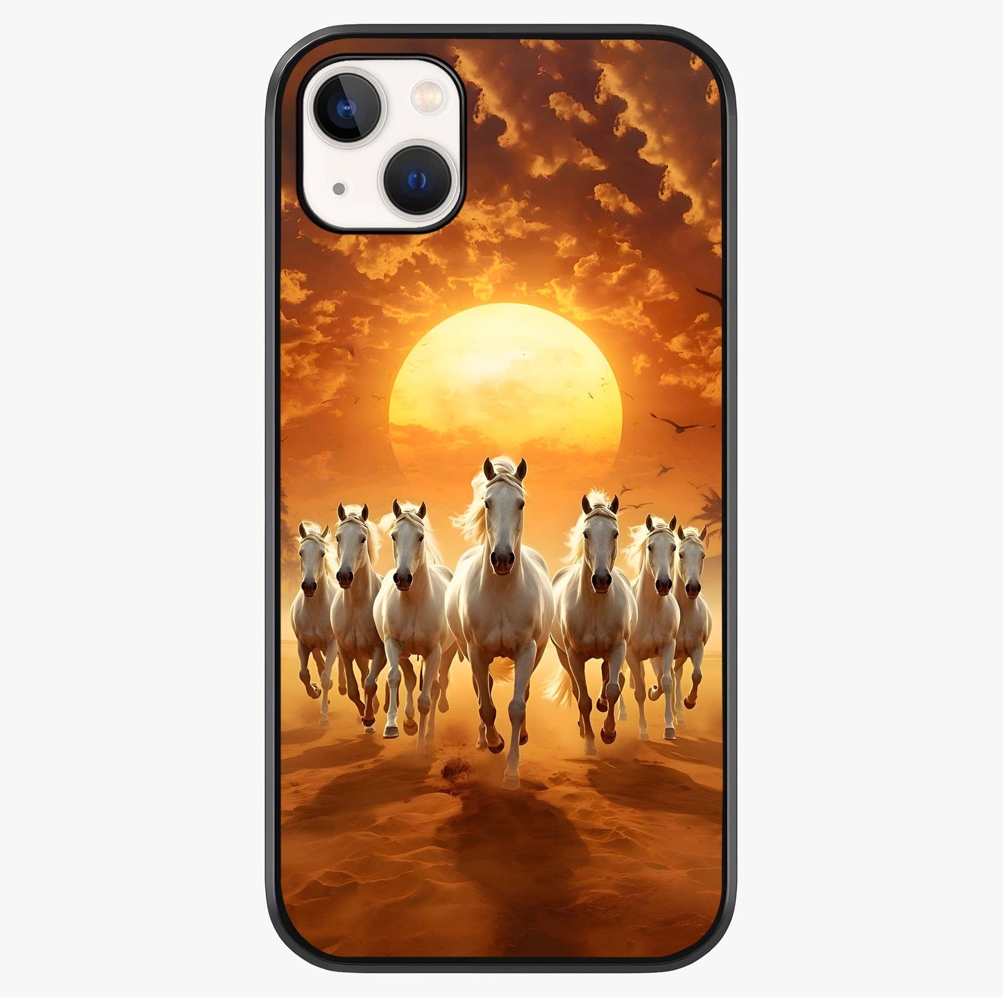 Wild Sunset Majesty Glass Case showing full back design in clean flat view with glossy glass finish.