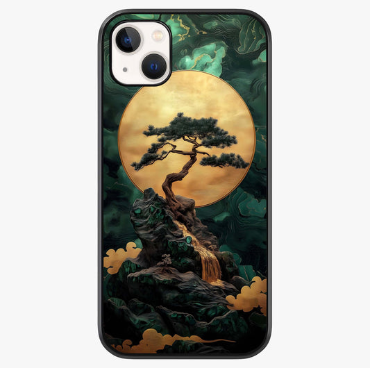 Zen Moon Rise Glass Case showing full back design in clean flat view with glossy glass finish.