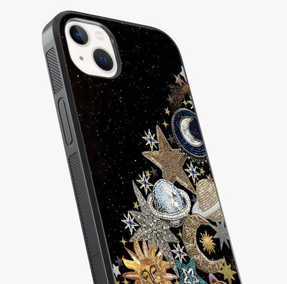 Cosmic Sparkle Dreams Glass Case captured at a warm angle highlighting gloss, texture and premium glass finish.
