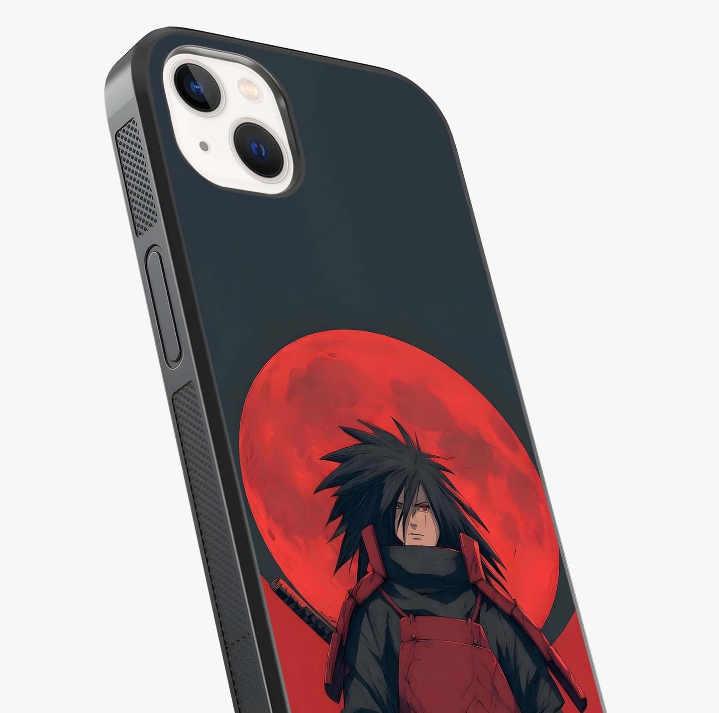 Crimson Moon Warlord Glass Case captured at a warm angle highlighting gloss, texture and premium glass finish.