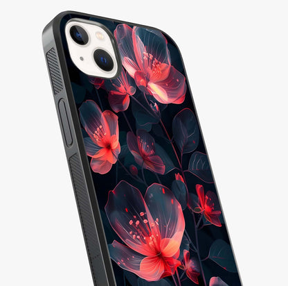 Dark Shade Of Flower Glass Case captured at a warm angle highlighting gloss, texture and premium glass finish.